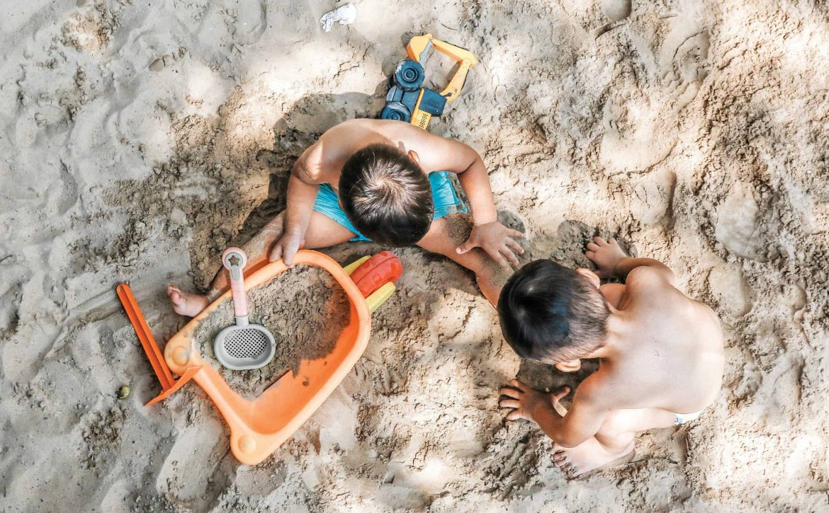 Kids Playing in Sand