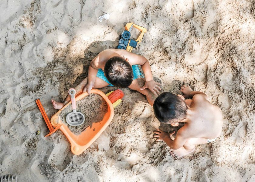 Kids Playing in Sand
